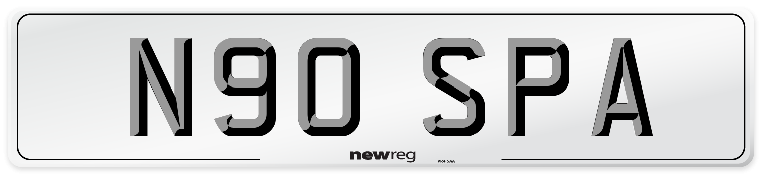 N90 SPA Number Plate from New Reg